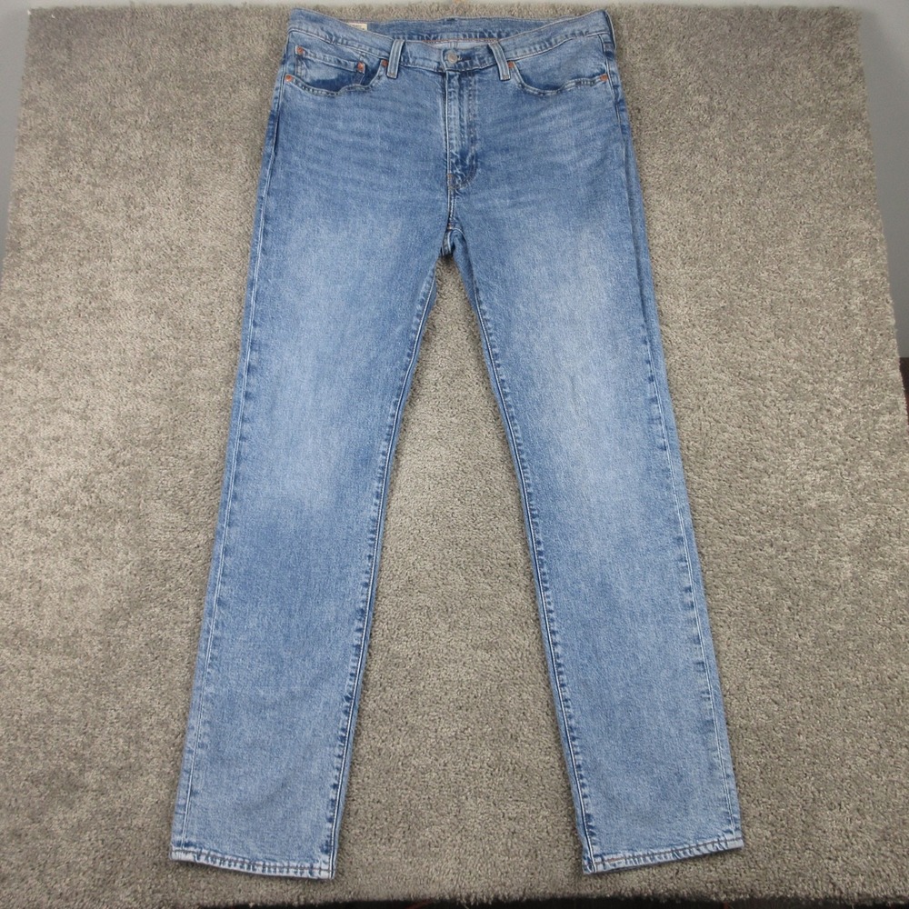 Levis Jeans Mens 36x34 Blue 514 Slim Straight Premium Stone Wash Denim Pants